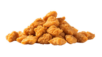 Fototapeta premium Pile of crispy chicken nuggets isolated on transparent background