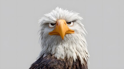 Obraz premium Close-up of an animated eagle's head. Angry expression
