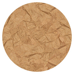 Realistic Brown Paper with Crumpled a Round Shape Textures. Ideal for Creative Projects.