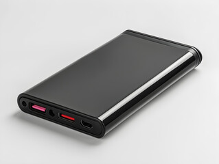 Ultra detailed product style photo of Portable charger power bank device for mobile phones and electronics isolated on transparent background, studio product photo on a clean white background, isolate