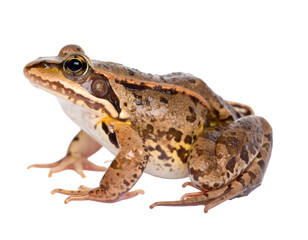 Fototapeta premium Edible Frog in Side Profile Pose, isolated on transparent background