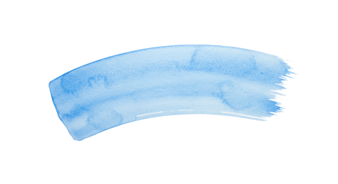 Light blue watercolor brush stroke with natural pigment variations, subtle texture, and fluid edge on transparent, soft light, copy space. Concept of creativity and innovation