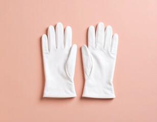 Obraz premium Classic White Leather Gloves on Blush Pink