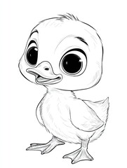 Cute baby duck coloring page