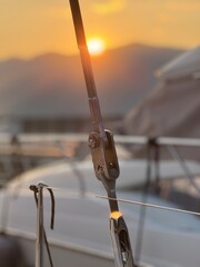 sailing boat at sunset
