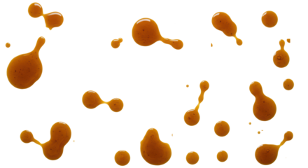 Abstract brown liquid forms, organic patterns and drips in sepia sienna tones on a transparent matte surface, flat lay, soft lighting, ample negative space. Concept of organic dynamism and natural