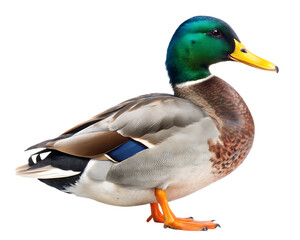 Obraz premium Mallard Duck Isolated on White Background