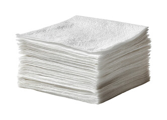 Cleaning supplies action paper towels stack home product isolated on transparent background, png