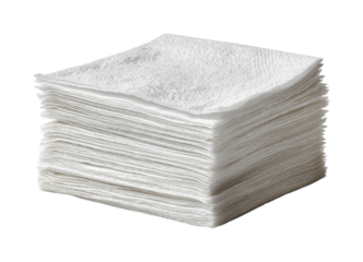 Cleaning supplies action paper towels stack home product isolated on transparent background, png