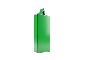 A Sleek 3D Green Box with White Edges on a Transparent Background, Ideal for Product Mockups and Modern Packaging Designs with a Clean Aesthetic