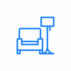chair lamp livingroom icon sign vector