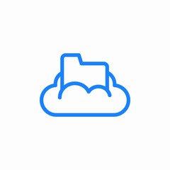 cloud file storage icon sign vector