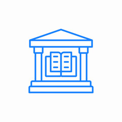 library building books icon sign vector