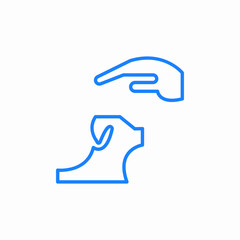 petting animal hand icon sign vector