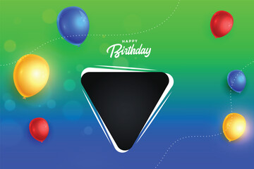 eye catching happy birthday greeting poster with empty photograph frame