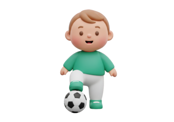 Adorable Toddler with Soccer Ball, Ready to Play, Showcasing Childhood Innocence and Active Lifestyle on a Clear Background, Perfect for Sport and Recreation Themes