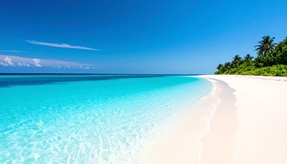 Obraz premium Tropical Beach Paradise - Pristine White Sand and Turquoise Water.