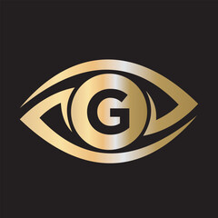 Fototapeta premium Initial Eye Logo combine with letter G vector template