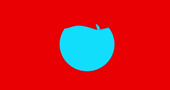 Cartoon round circle blue color liquid water fill red screen. Physics, chemistry. Illustrating chemical physical process. Motion design business explainer element redbox isolated. Water drop.
