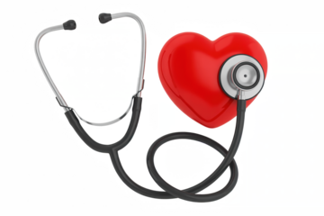 Stethoscope with Heart Low Feedback on Transparent Background Medical Tool for Healthcare Diagnosis and Checkups Promoting Wellness and Health