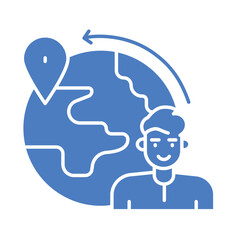 Emigration color flat icon for digital and print projects.