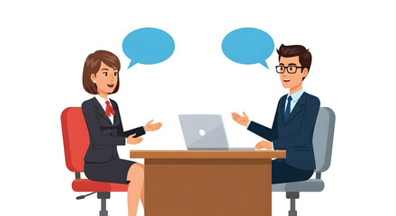 Obraz premium Business Colleagues: Animated Discussion at Desk