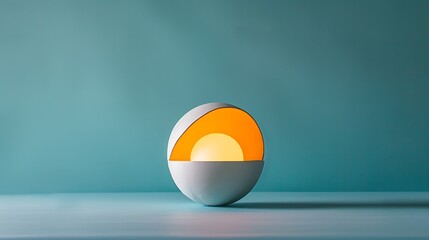 "Striking minimalist image of a spherical lamp with glowing interior