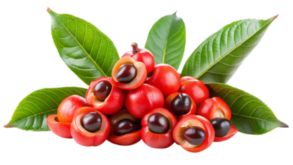 Red Guarana Fruit Isolated on White Background