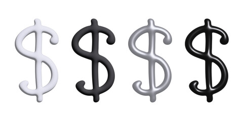 Set of 3d dollar currency symbol. Single element for design