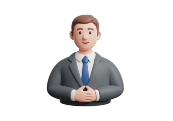 Professional 3D Render of a Confident Businessman in a Suit, Representing Leadership, Success, and Corporate Excellence in the Modern Business World