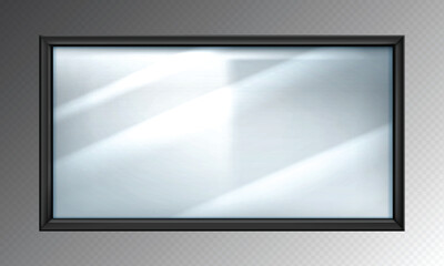 Fototapeta premium 16:9 vector image of a mirror reflection, suitable for application on glass, plastic, or acrylic window surfaces. Offers a glossy, luminous appearance with bright highlights and transparency.