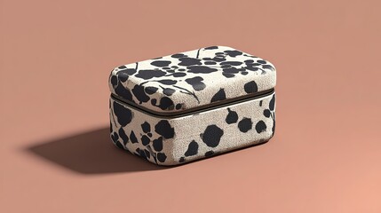 Square box with pink - white swirling pattern on pink background, stylish artistic decor