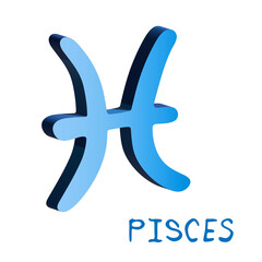 Obraz premium 3d pisces zodiac sign Astrology clipart Element for design