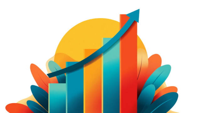 business growth chart illustration with arrow up