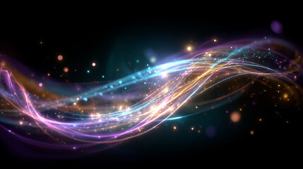 Naklejka premium colorful neon glowing lines