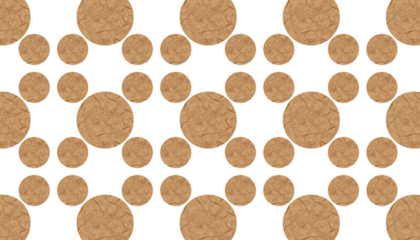 Realistic Seamless Patterns of Brown Paper Crumpled a Round Shapes. Ideal for Creative Projects.