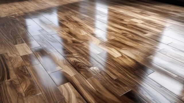 Elegant Wood Flooring Texture with Polished Surface and Intricate Grain Details