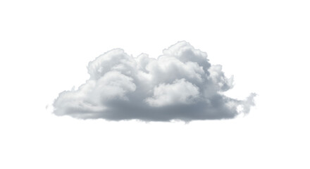 Pristine, isolated cumulus cloud with volumetric detail and subtle shadows, against a seamless transparent background, soft diffused light. Concept for cloud technology and data innovation