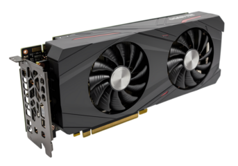 DualFan Graphics Card Powerful PC Component isolated on transparent background