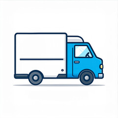 Fototapeta premium Blue delivery truck illustration on a white background