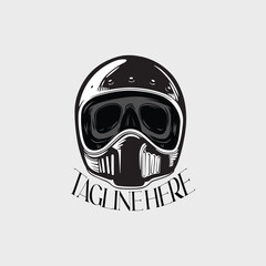 racing helmet motorcyle garage logo