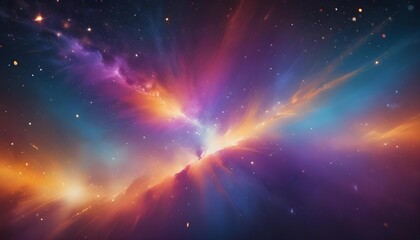 Fototapeta premium Explore the breathtaking beauty of a colorful galaxy filled with stars and nebulae.