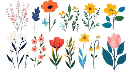 Colorful floral illustrations (11)