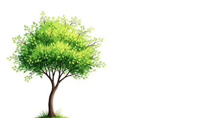 Lush Green Tree with Bright Foliage on Transparent Background for Nature and Environmental Design