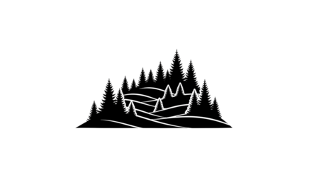 Abstract Digital Tree Forest in Monochrome Style with Geometric Design for Modern Art and Technology Themes