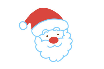 Cute Santa Claus Face Illustration for Christmas