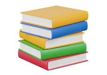 Stack of Colorful Books Representing Education Knowledge and Learning Isolated on Black Background Perfect for School and University Projects