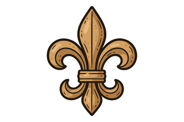 Fleur de lis symbol. Royal french heraldry. Elegant lily flower emblem. Medieval heraldic icon. Vintage decorative element. Antique ornament. France sign. Vector logo cartoon.