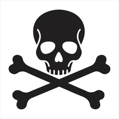 Classic skull and crossbones symbol represents danger death halloween pirate theme