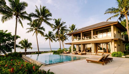 Tropical Beachfront House with Pool